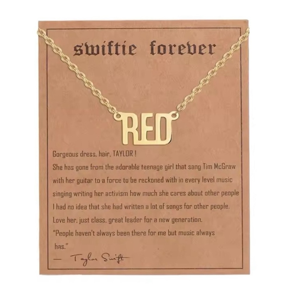 Taylor Swift TS RED Necklace NEW Swiftie Forever